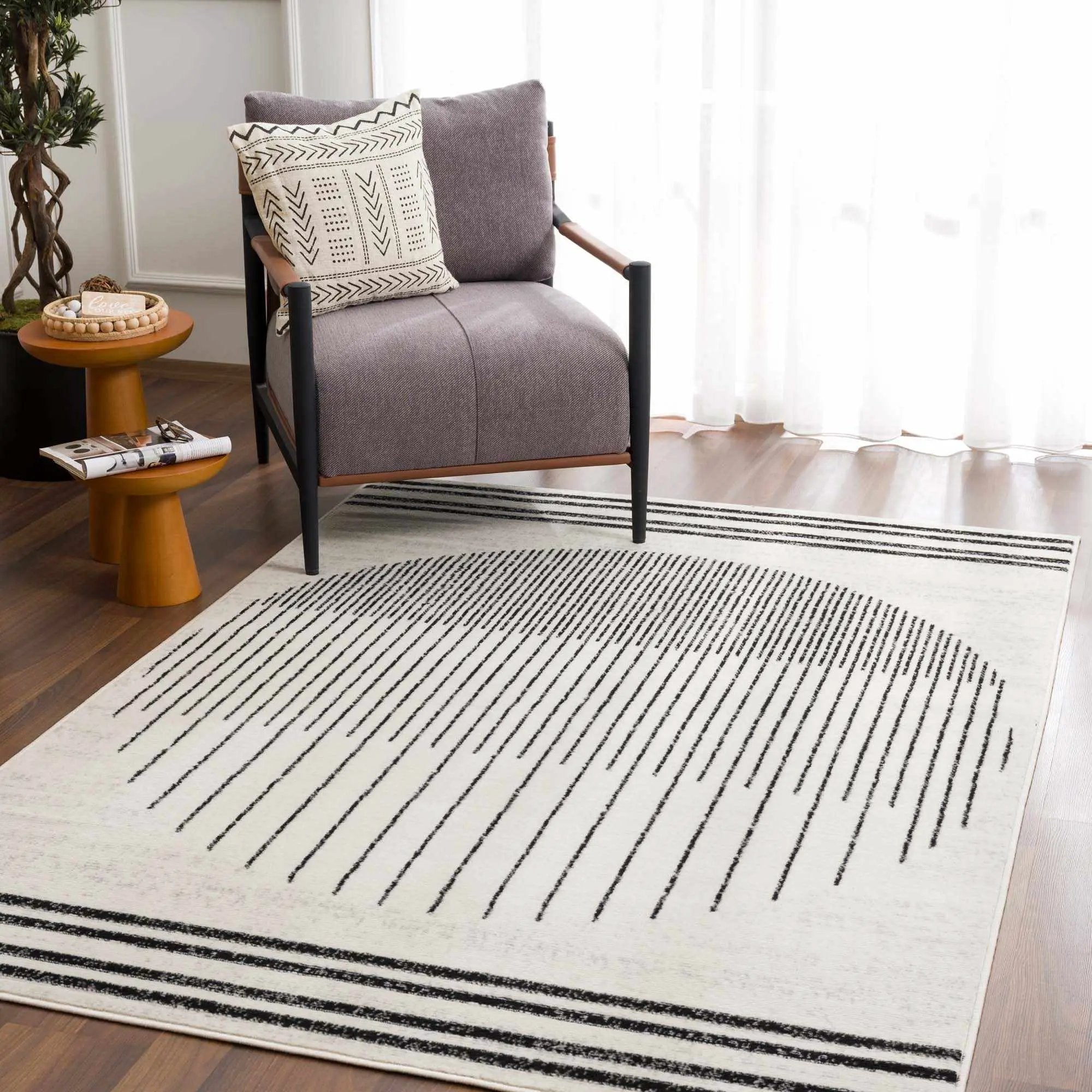 Angus Black&White Geometric Area Rug by Boutique Rugs