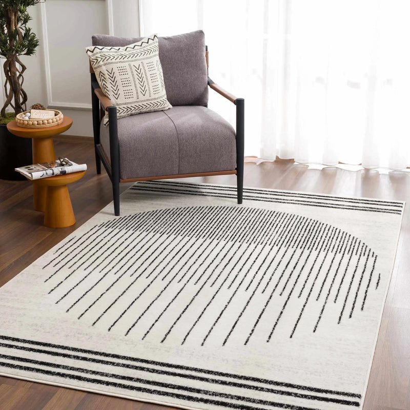 Angus Black&White Geometric Area Rug by Boutique Rugs