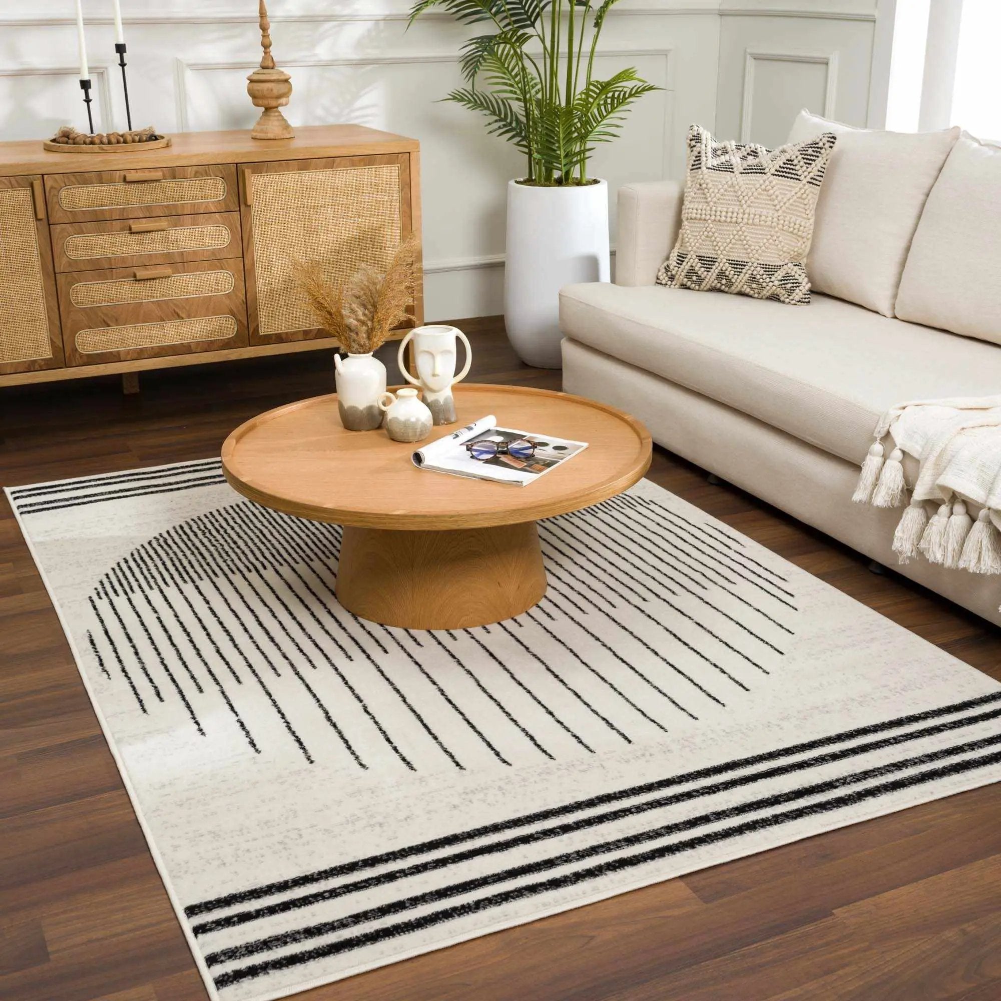 Angus Black&White Geometric Area Rug by Boutique Rugs