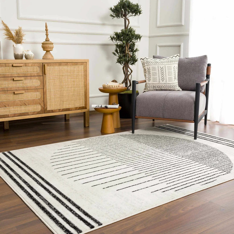 Angus Black&White Geometric Area Rug by Boutique Rugs