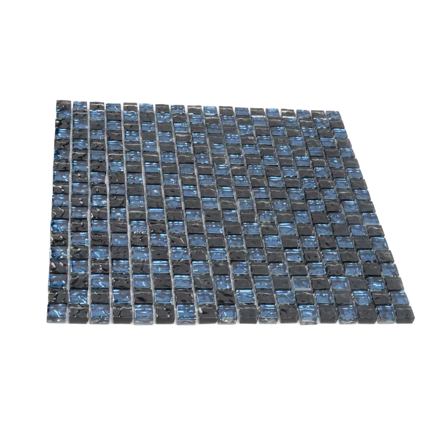 Blue Black 12x12 Glossy Square Glass Mosaic Tile (5 pack, 4.75 sq ft/case) by Apollo Tile