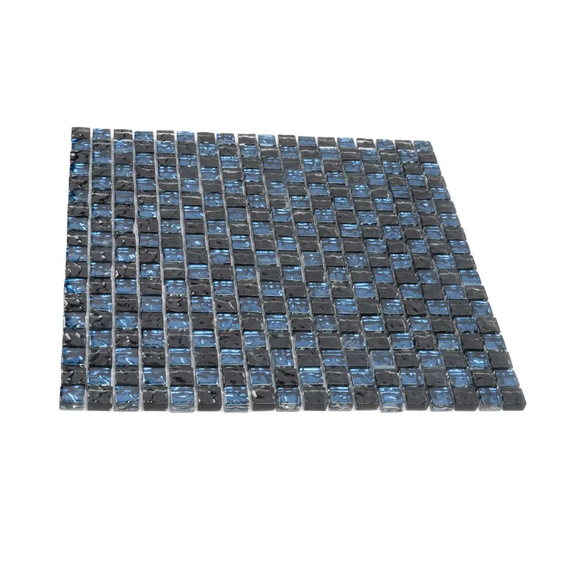 Blue Black 12x12 Glossy Square Glass Mosaic Tile (5 pack, 4.75 sq ft/case) by Apollo Tile