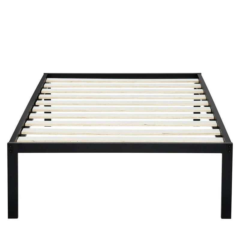 Twin Size Heavy Duty Metal Platform Bed Frame with Wooden Slats by HomePacific