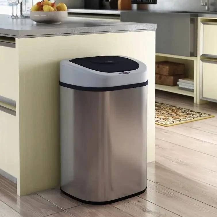 Stainless Steel 21-Gallon Kitchen Trash Can with Motion Sensor Lid by HomePacific