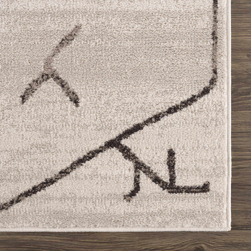 Azzan Cream & Charcoal Area Rug by Hauteloom
