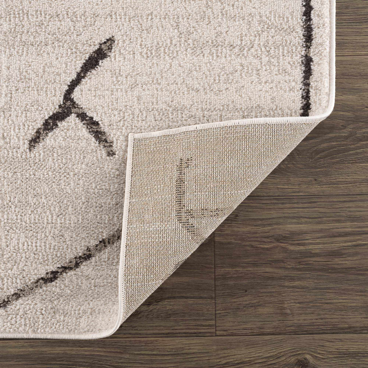 Azzan Cream & Charcoal Area Rug by Hauteloom