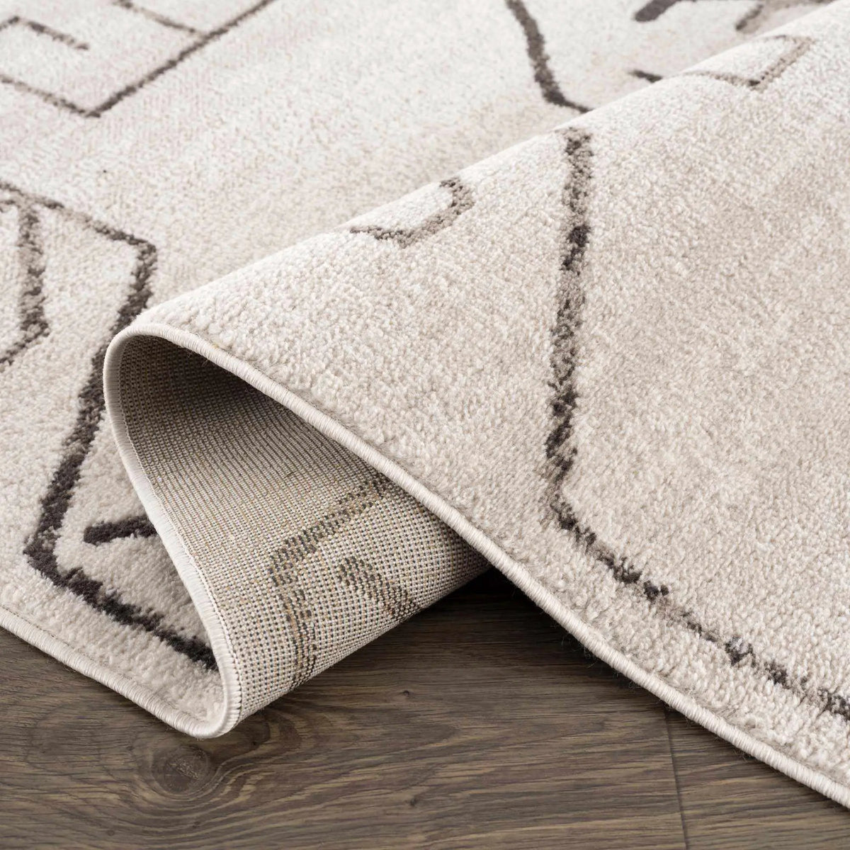 Azzan Cream & Charcoal Area Rug by Hauteloom