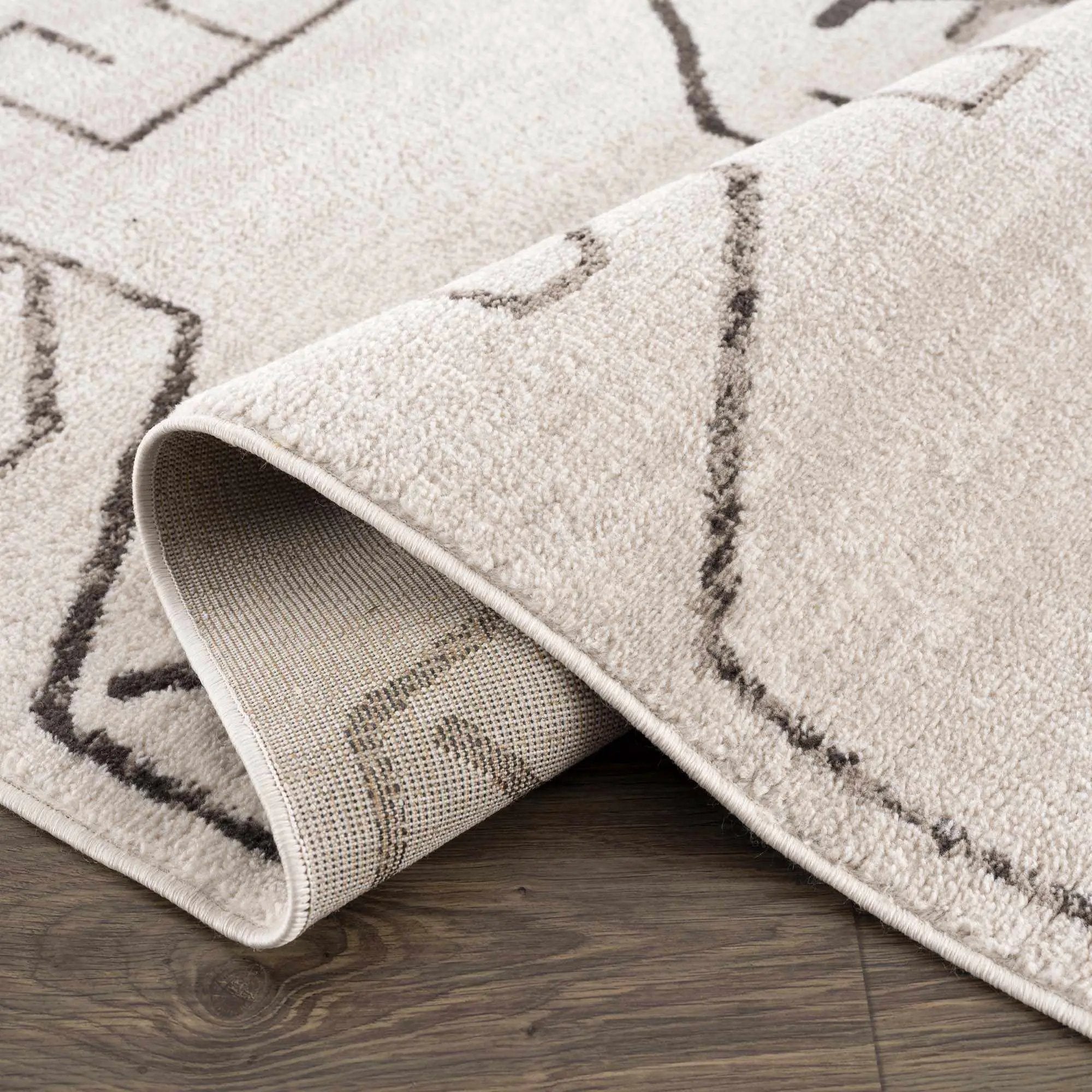 Azzan Cream & Charcoal Area Rug by Hauteloom