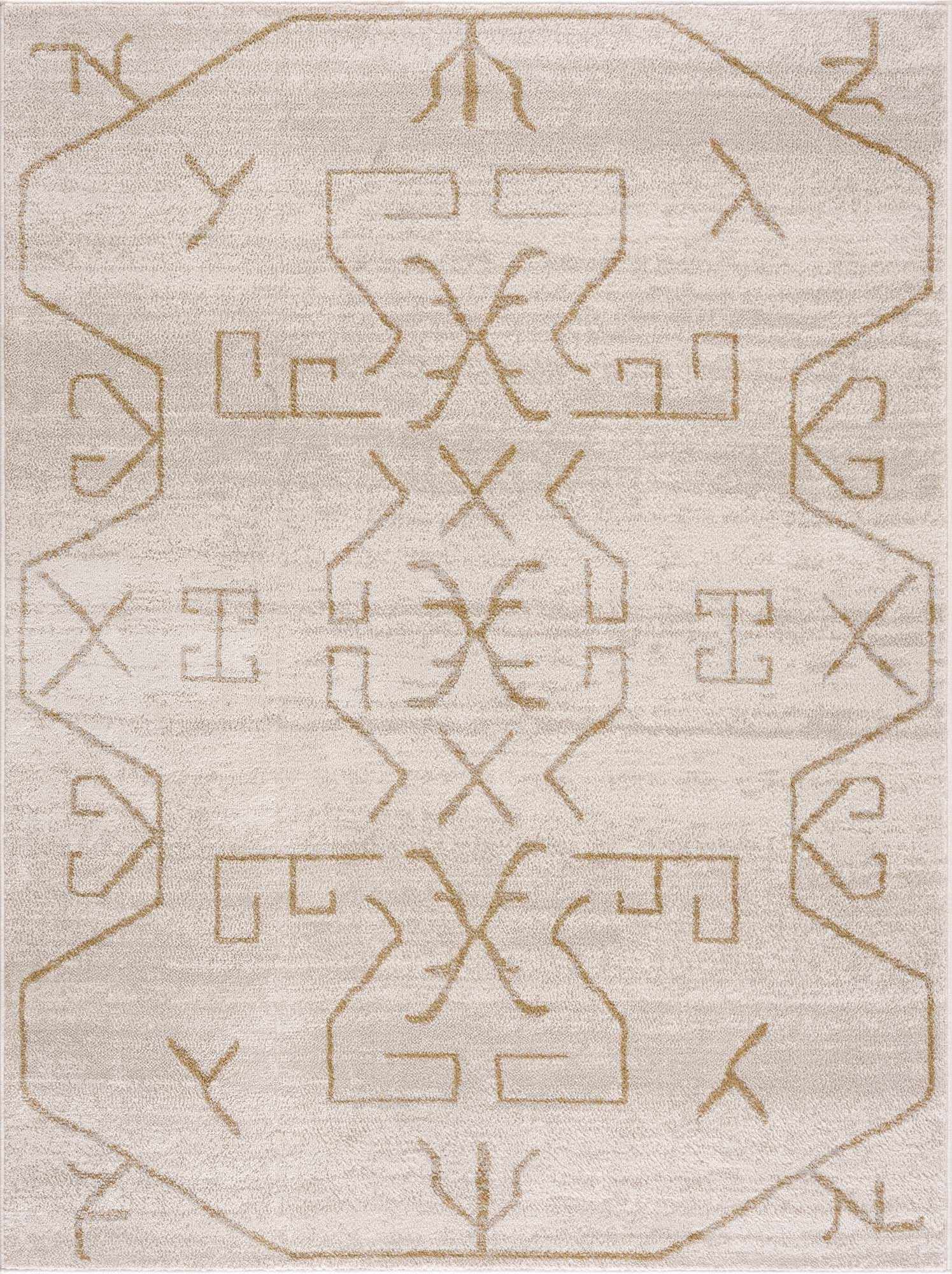 Azzan Cream & Gold Area Rug - Clearance by Boutique Rugs