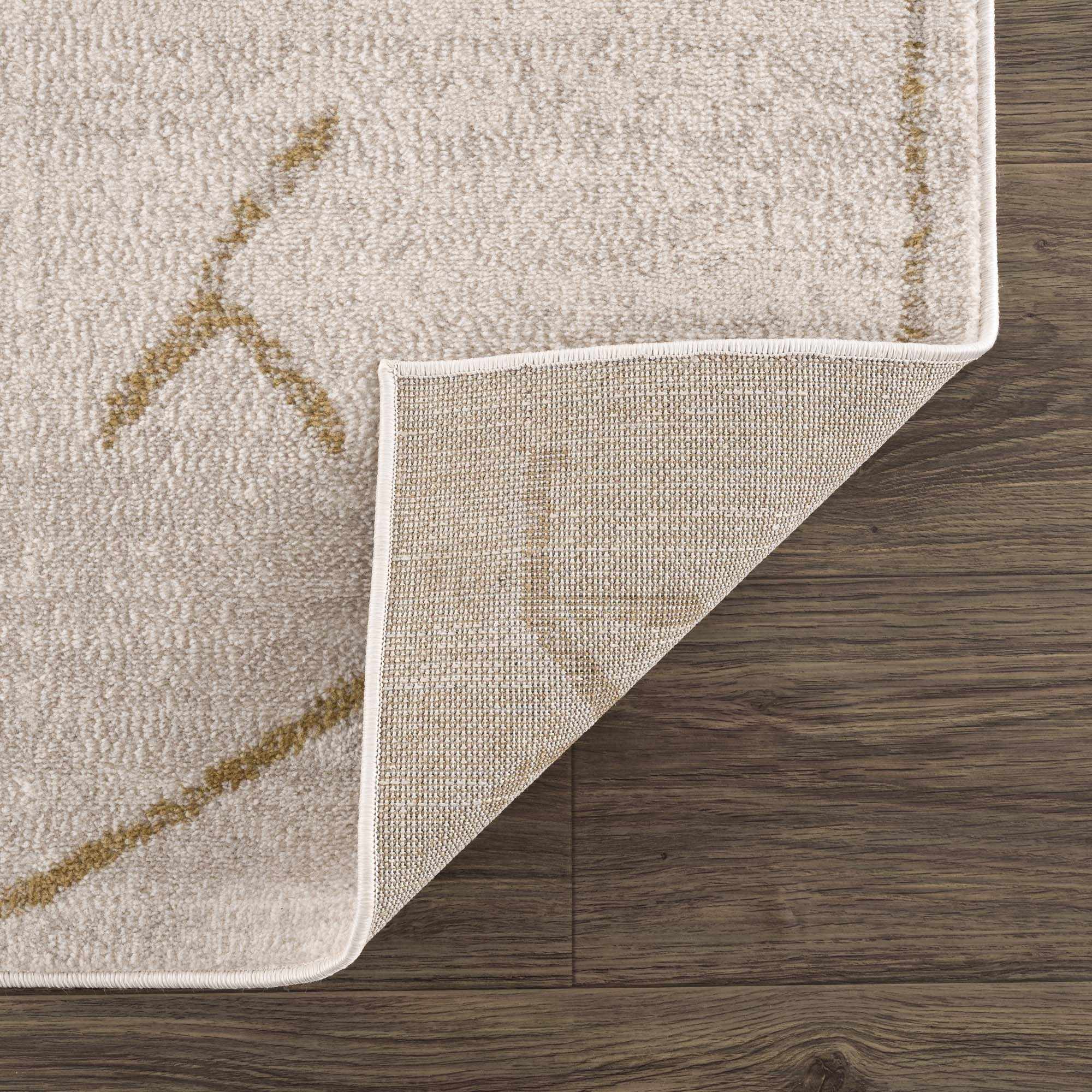 Azzan Cream & Gold Area Rug - Clearance by Boutique Rugs