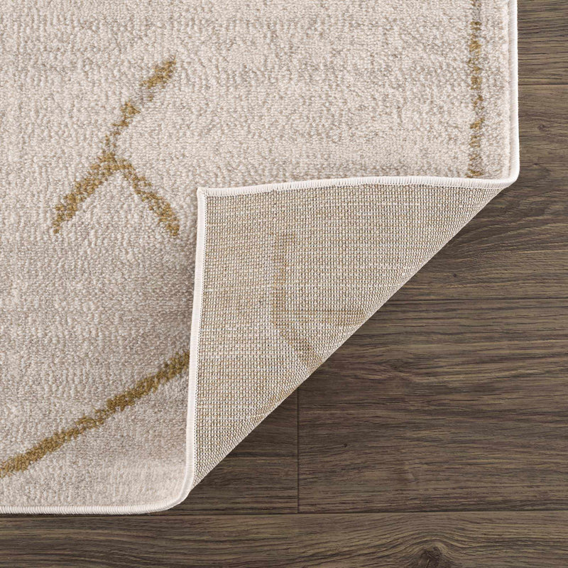 Azzan Cream & Gold Area Rug - Clearance by Boutique Rugs