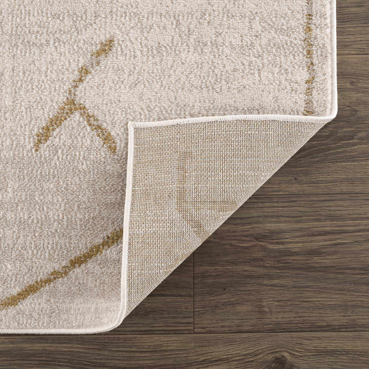 Azzan Cream & Gold Area Rug by Hauteloom