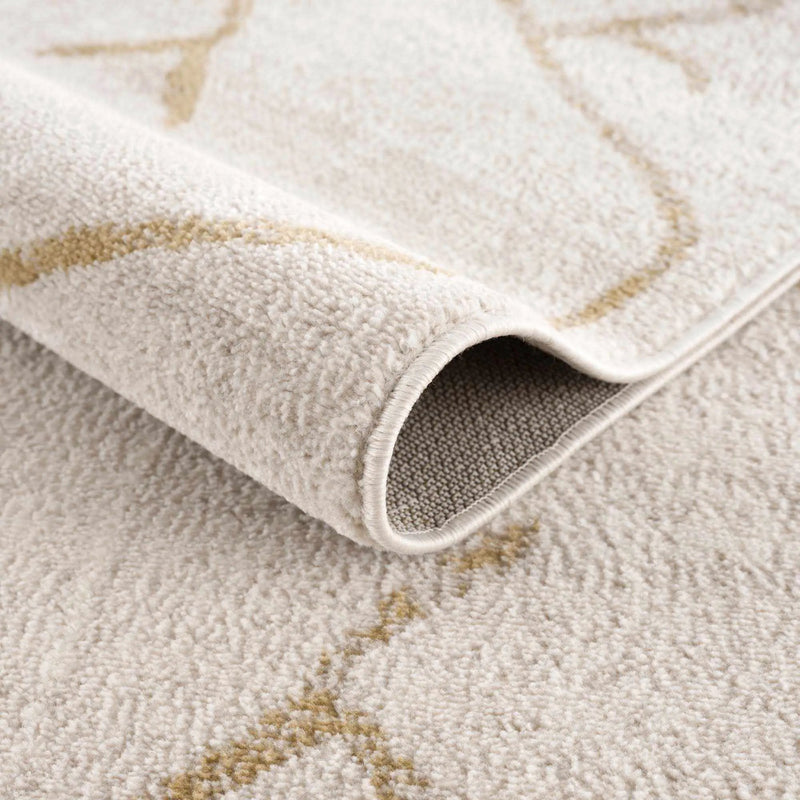 Azzan Cream & Gold Area Rug - Clearance by Boutique Rugs