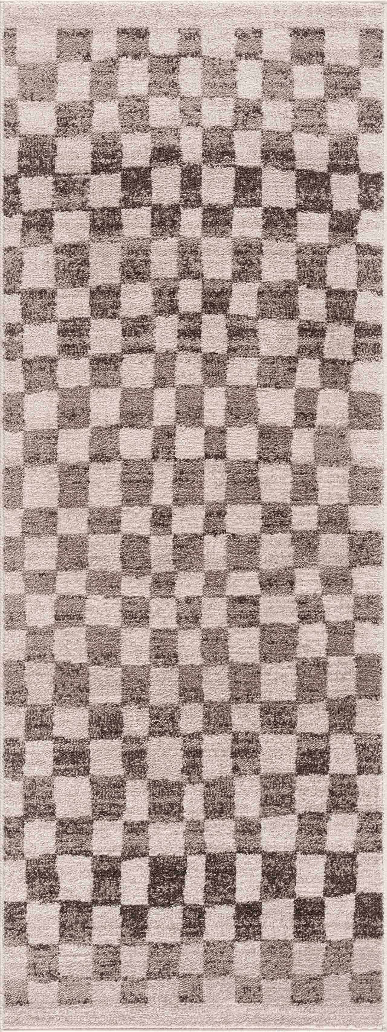 Benjy Beige Checkered Area Rug by Hauteloom