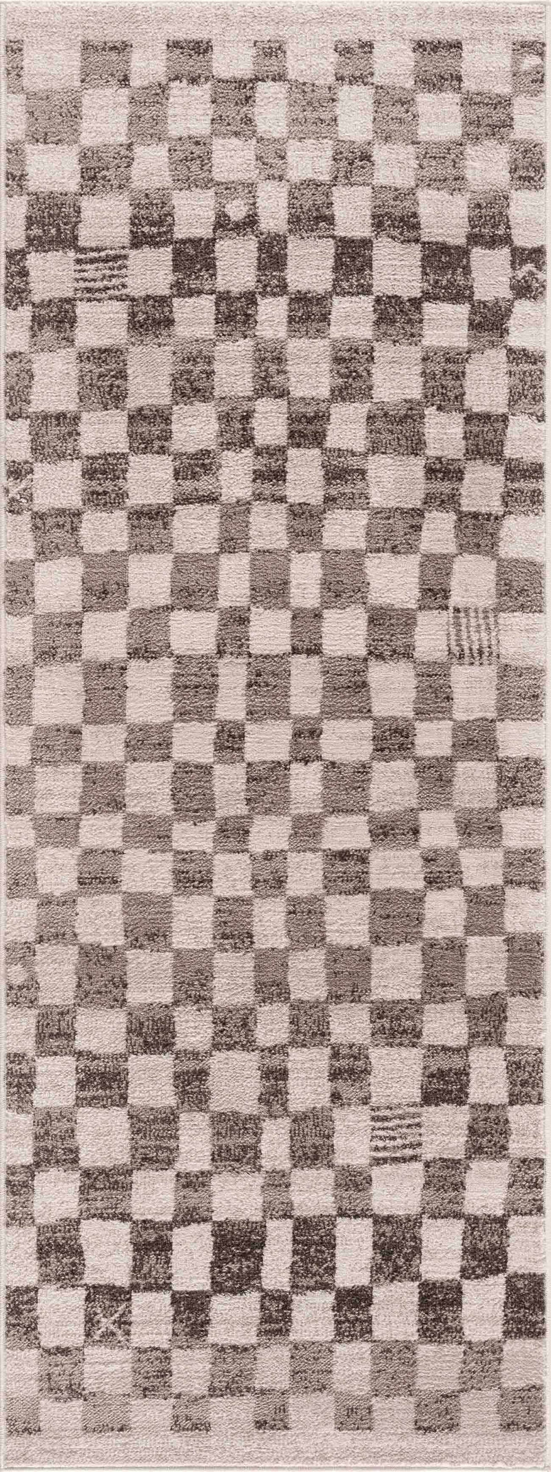 Benjy Irregular Checkboard Rug - Beige by Boutique Rugs
