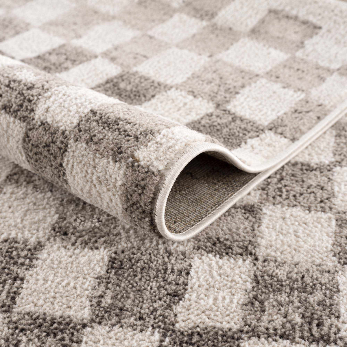 Benjy Beige Checkered Area Rug, photo 8 of 16