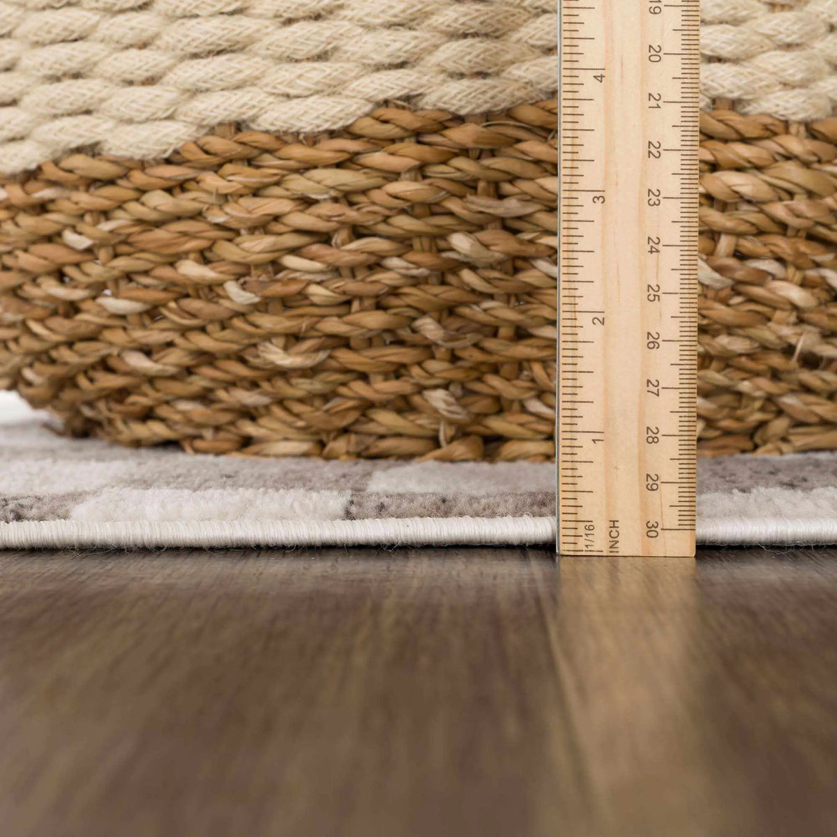 Benjy Beige Checkered Area Rug by Hauteloom