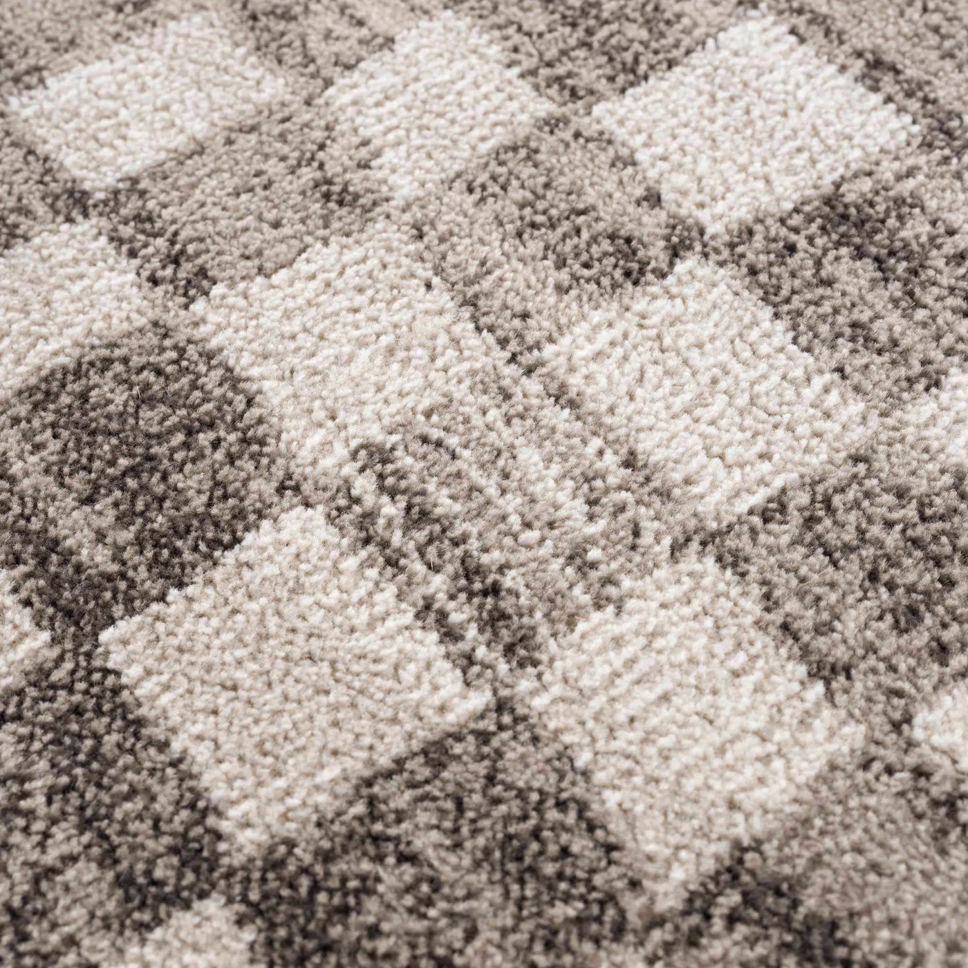 Benjy Irregular Checkboard Rug - Beige by Boutique Rugs