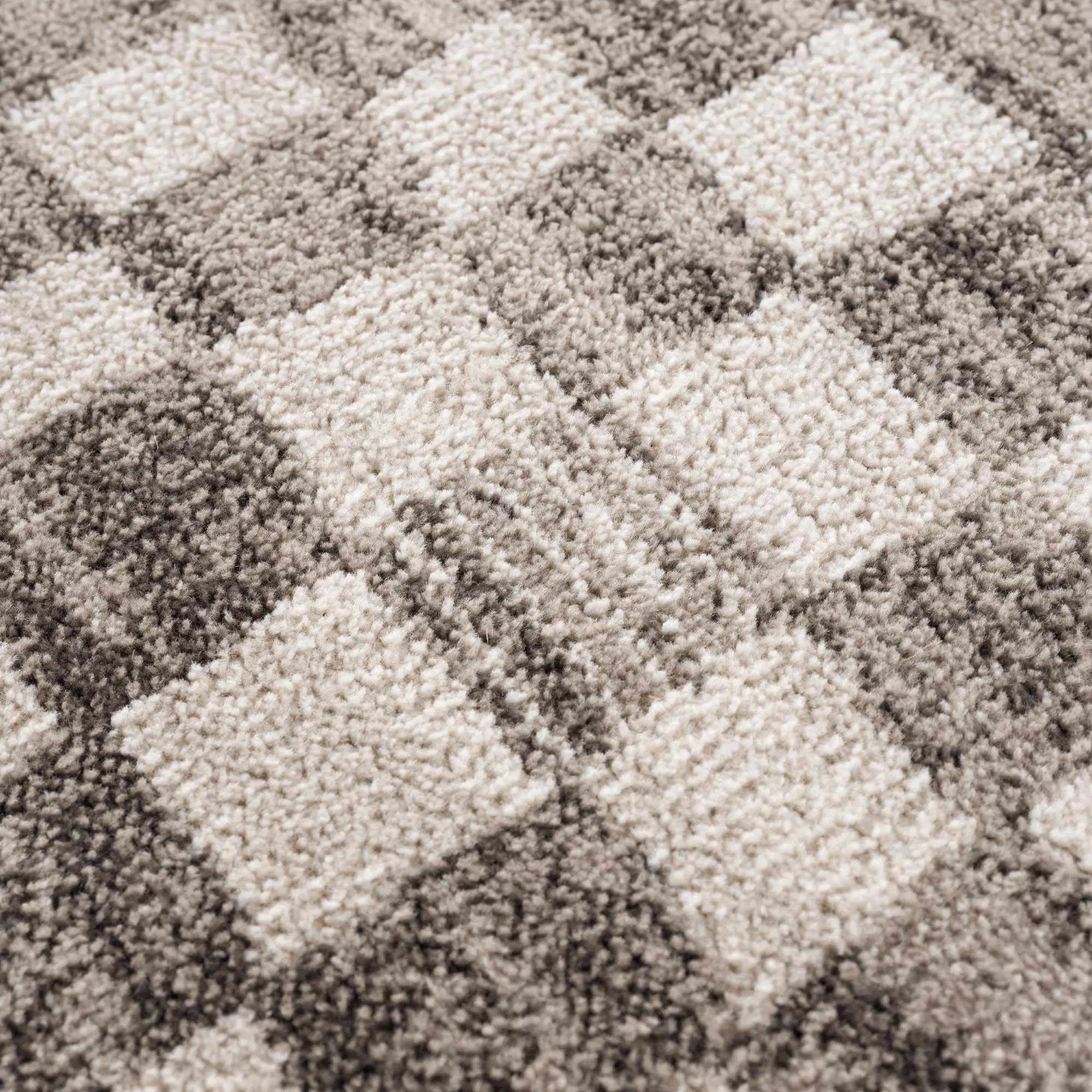 Benjy Irregular Checkboard Rug - Beige by Boutique Rugs
