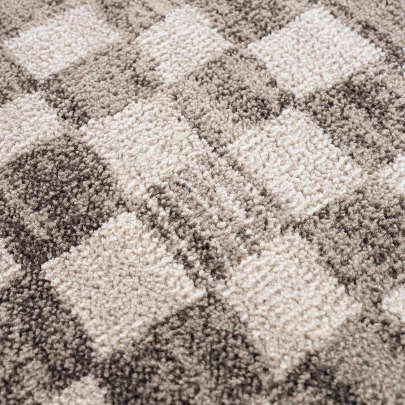 Benjy Irregular Checkboard Rug - Beige by Boutique Rugs