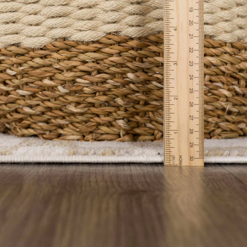 Benjy Irregular Checkboard Rug - Cream&Gold by Boutique Rugs