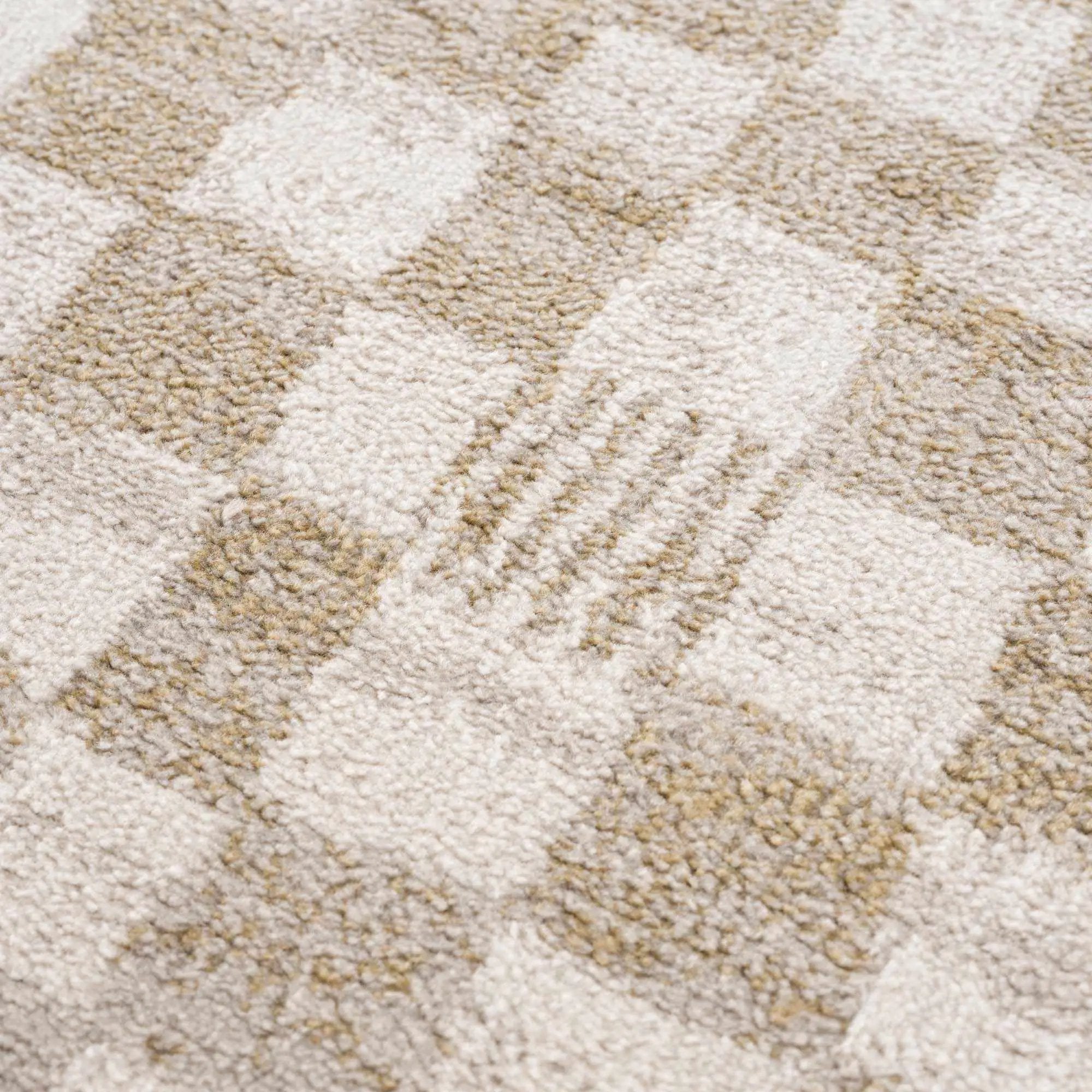 Benjy Irregular Checkboard Rug - Cream&Gold by Boutique Rugs