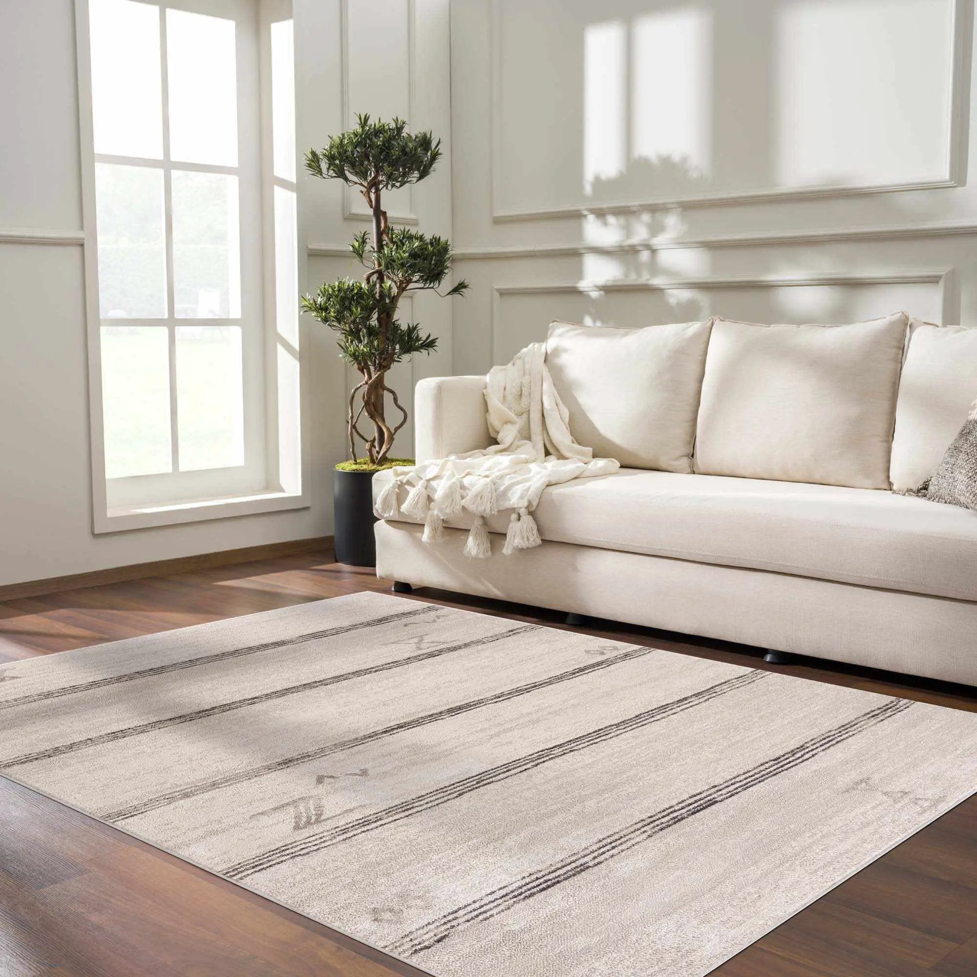 Deja Cream & Charcoal Area Rug - Clearance by Boutique Rugs