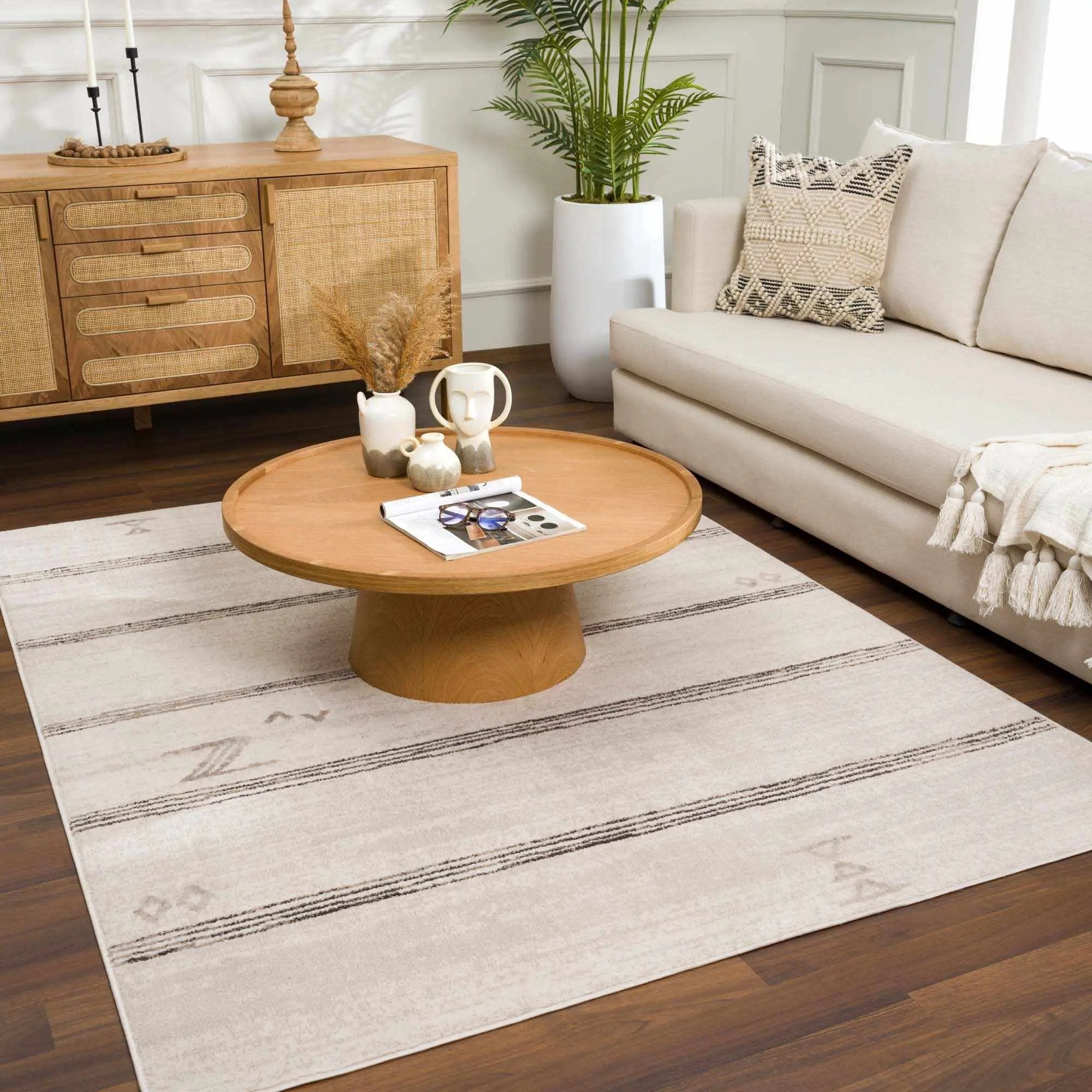 Deja Cream & Charcoal Area Rug - Clearance by Boutique Rugs