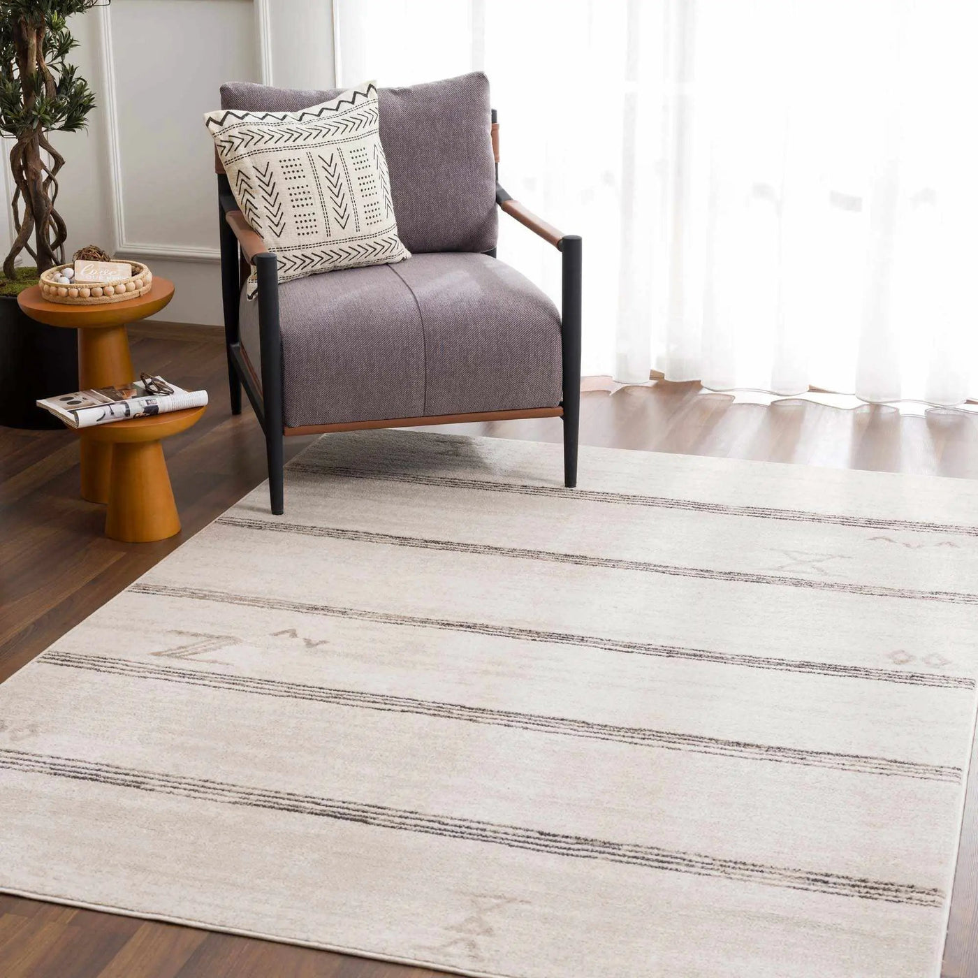 Deja Cream & Charcoal Area Rug - Clearance by Boutique Rugs
