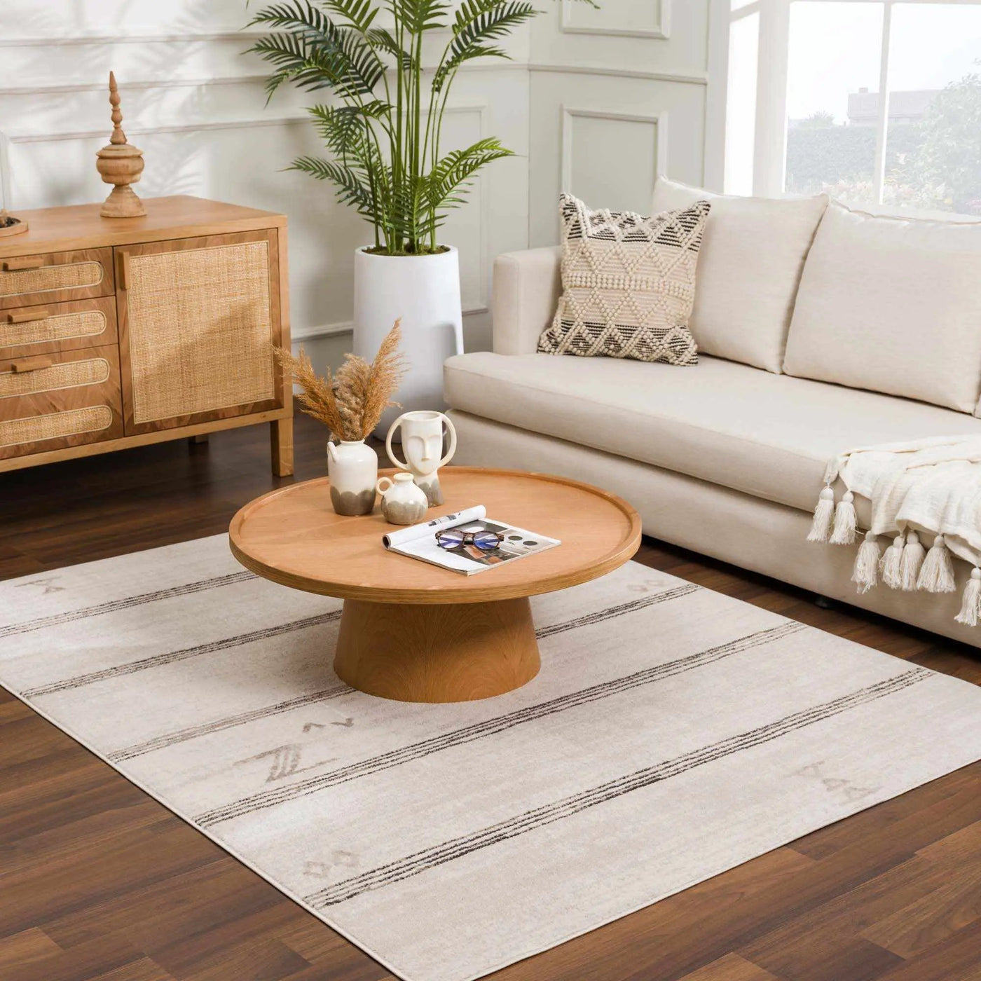 Deja Cream & Charcoal Area Rug - Clearance by Boutique Rugs