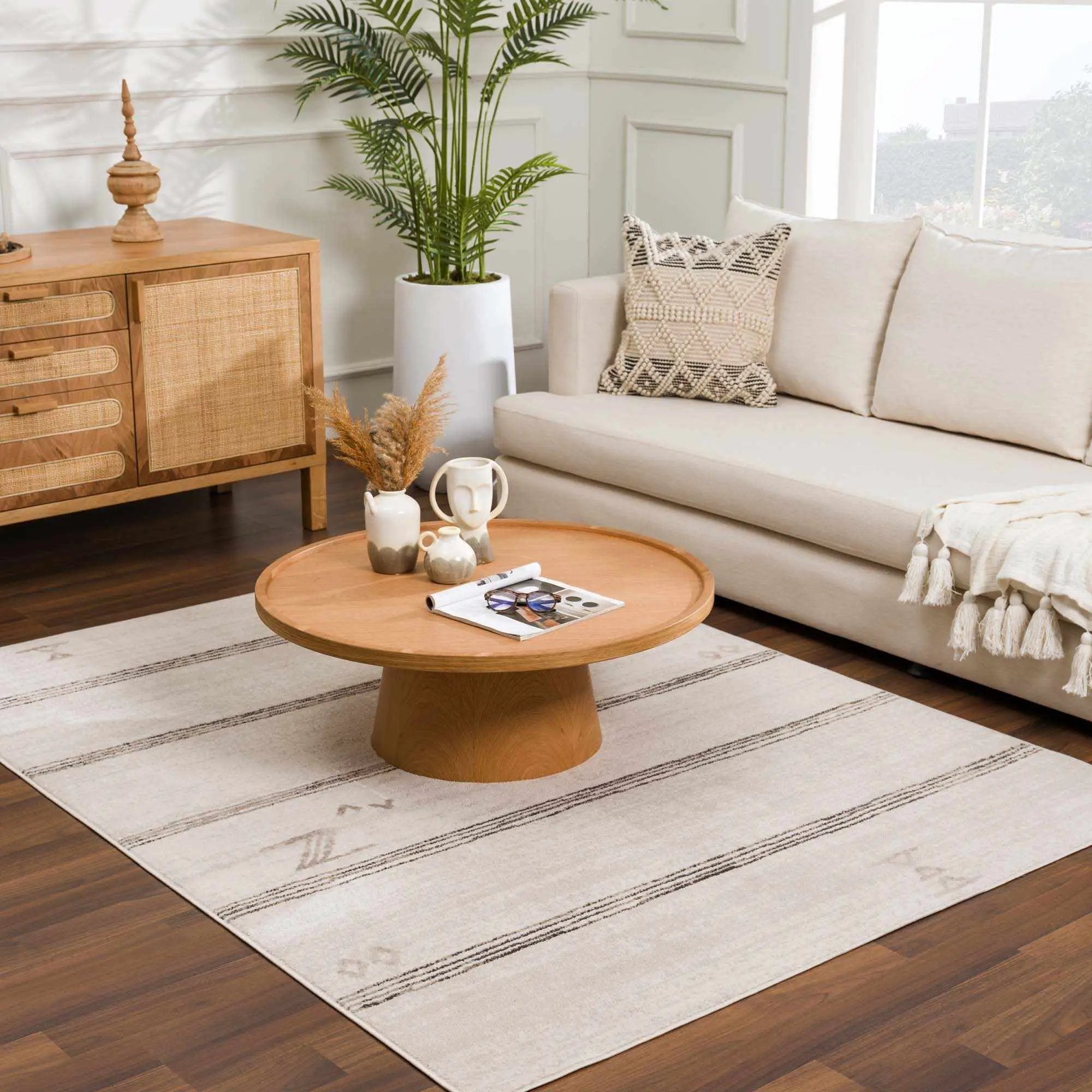 Deja Cream & Charcoal Area Rug - Clearance by Boutique Rugs