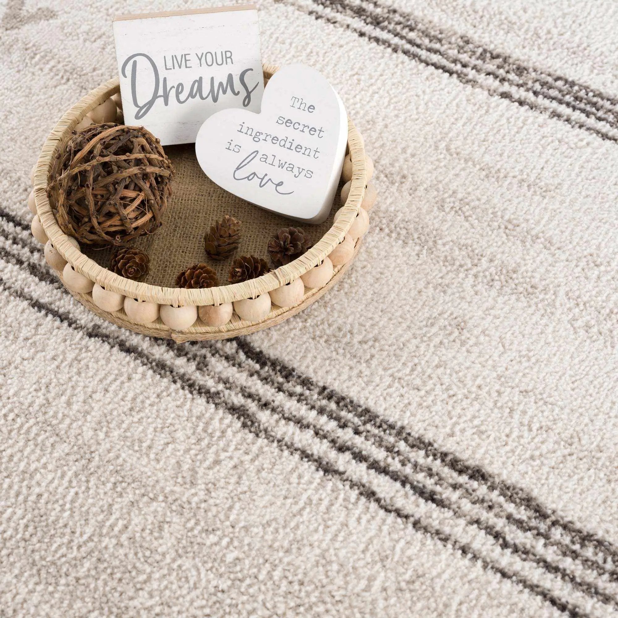 Deja Cream & Charcoal Area Rug - Clearance by Boutique Rugs