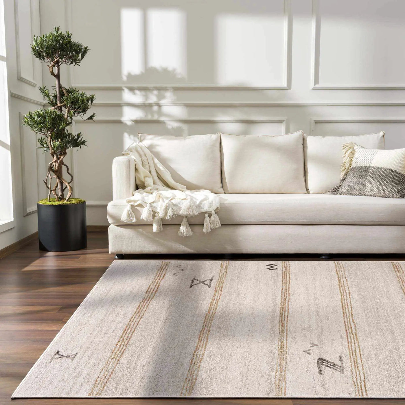 Deja Cream & Gold Area Rug - Clearance by Boutique Rugs