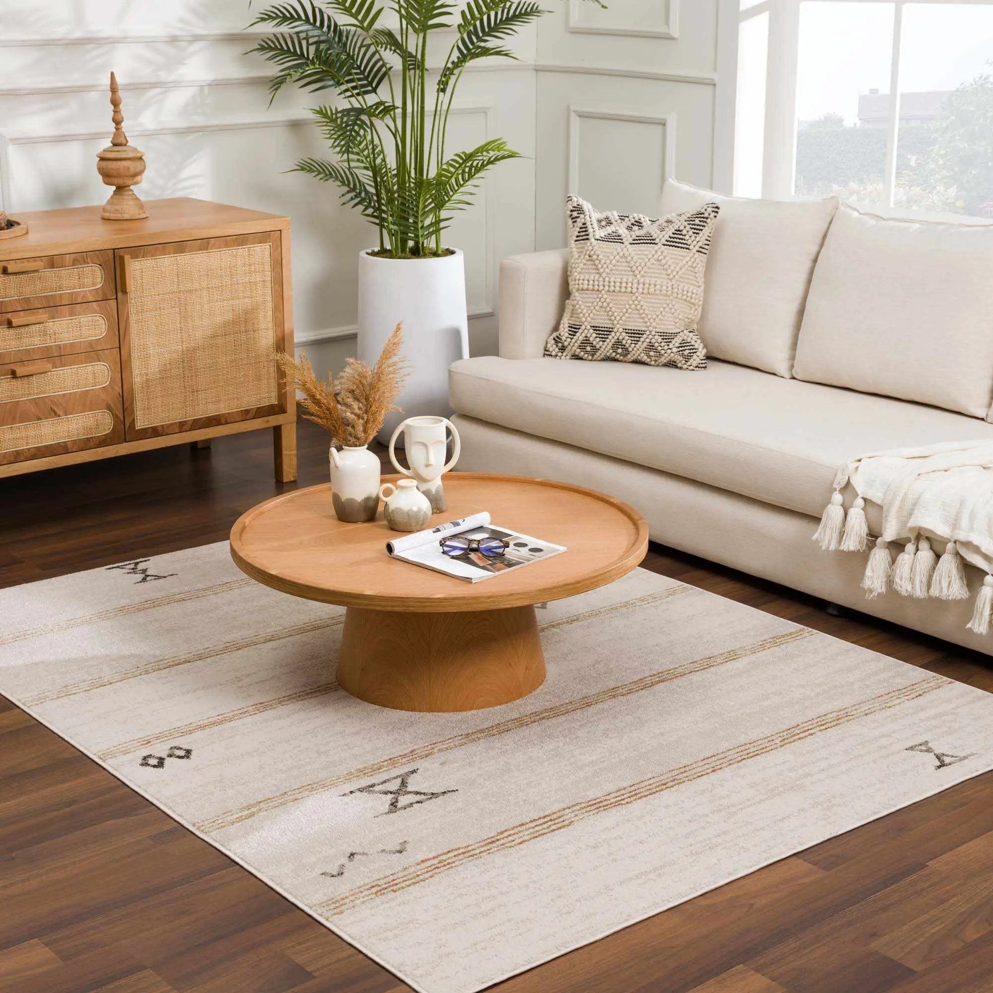 Deja Cream & Gold Area Rug - Clearance by Boutique Rugs