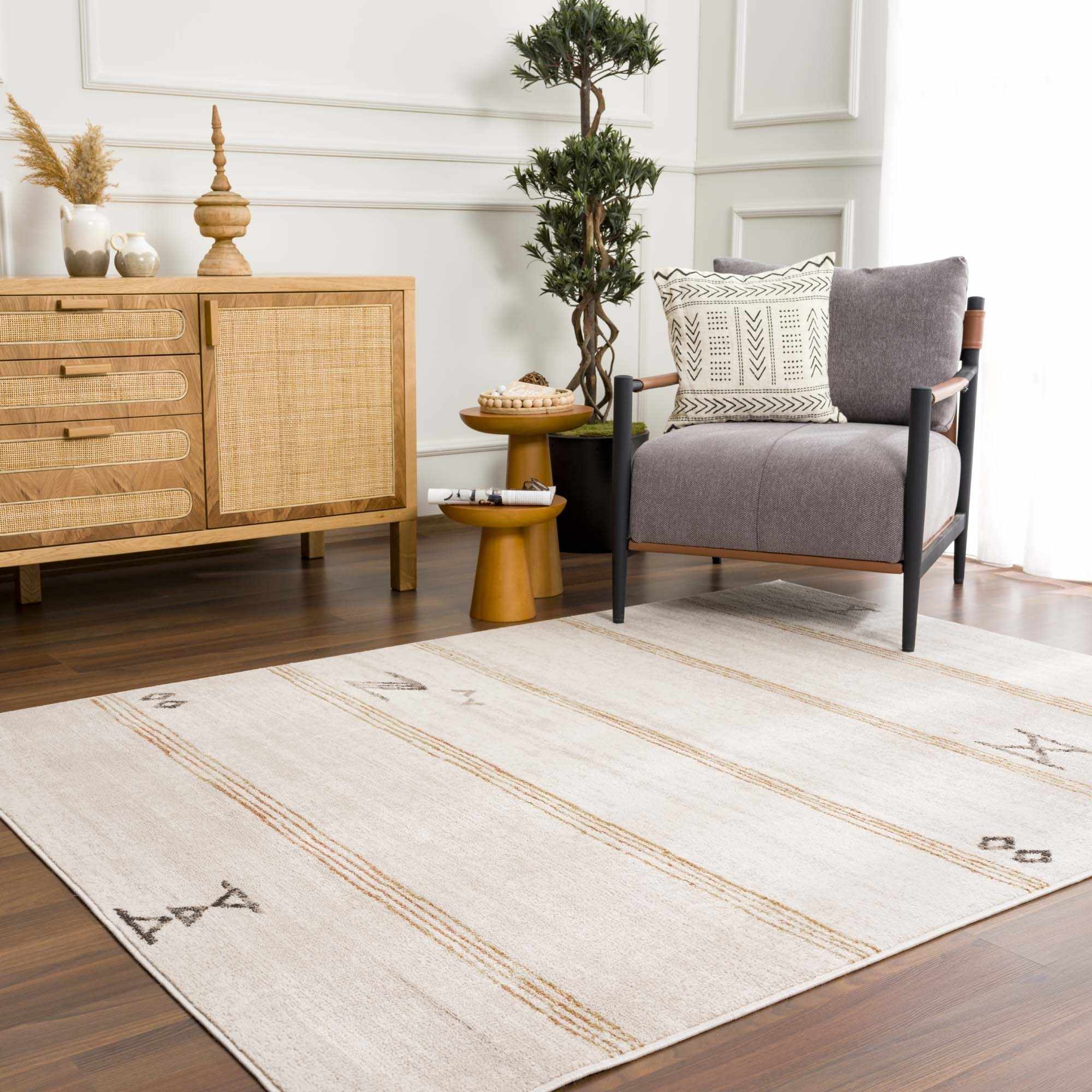 Deja Cream & Gold Area Rug - Clearance by Boutique Rugs