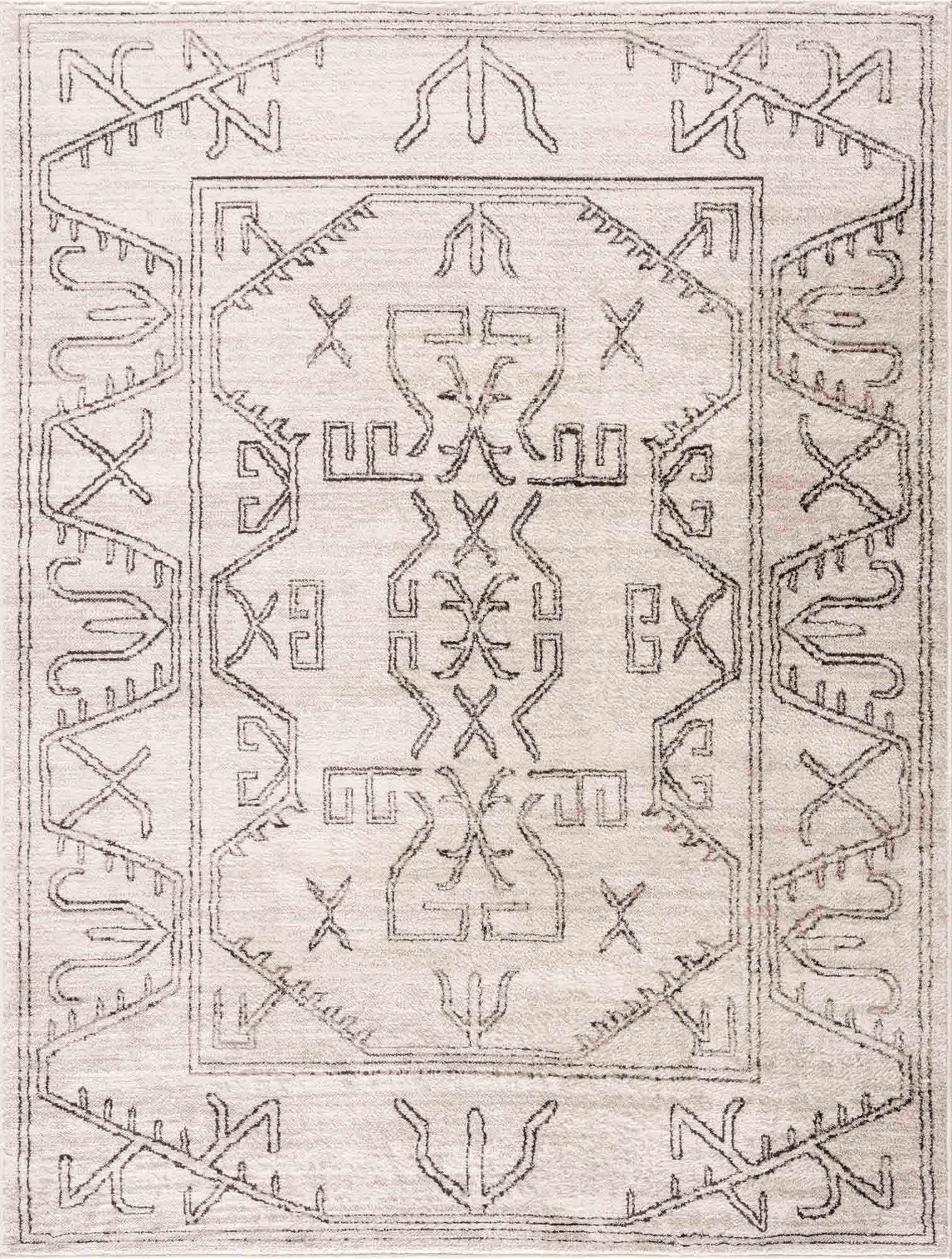Divya Cream & Charcoal Area Rug - Clearance by Boutique Rugs