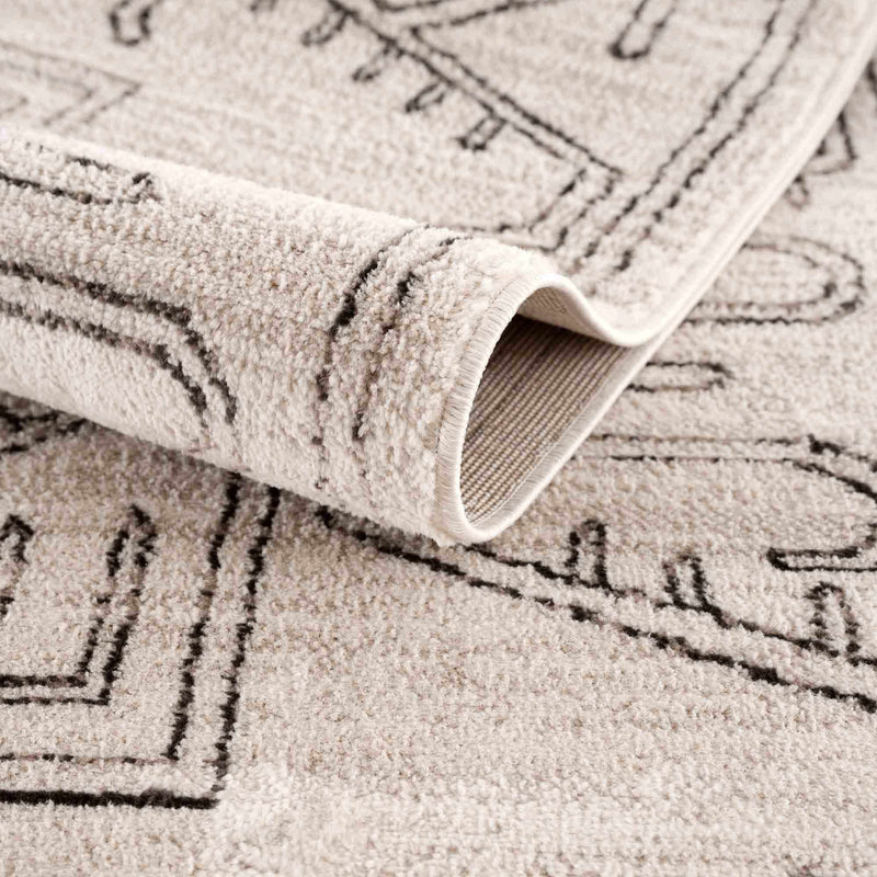 Divya Cream & Charcoal Area Rug - Clearance by Boutique Rugs