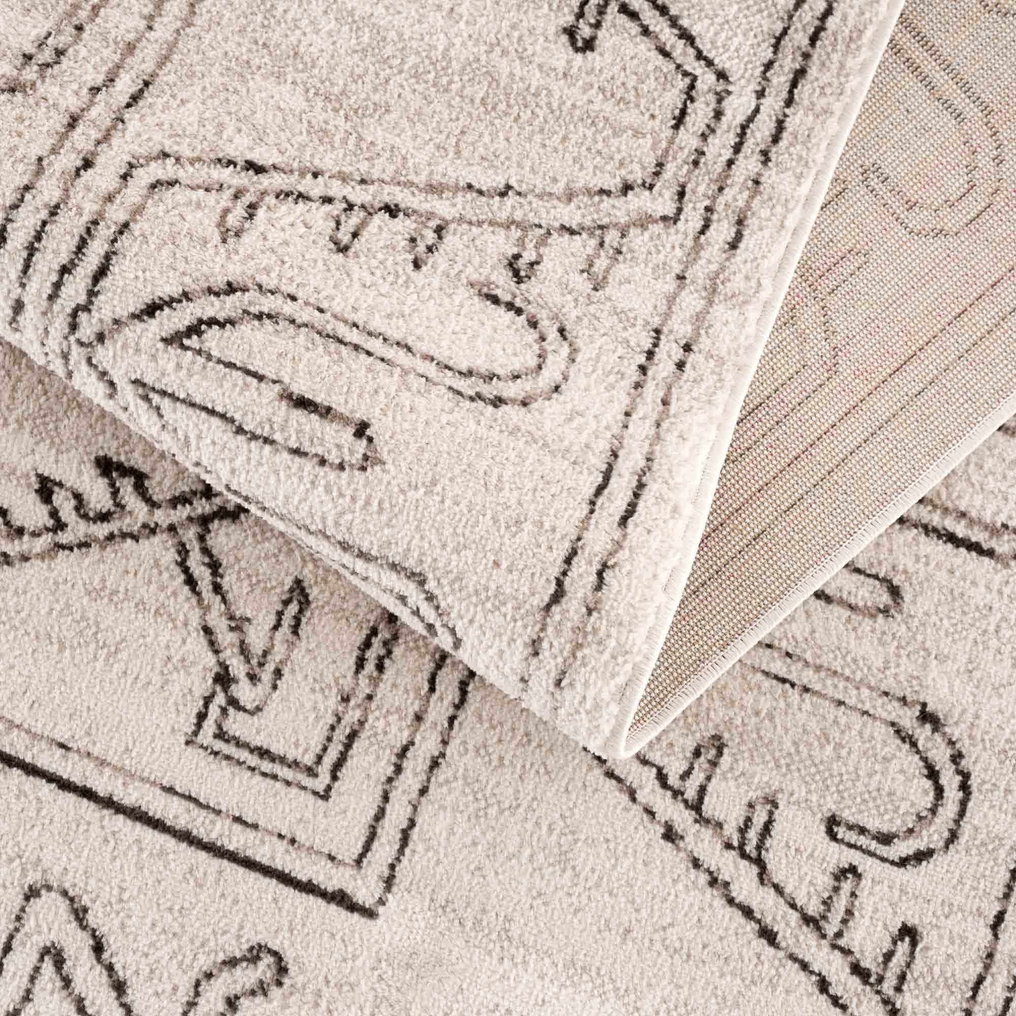 Divya Cream & Charcoal Area Rug - Clearance by Boutique Rugs