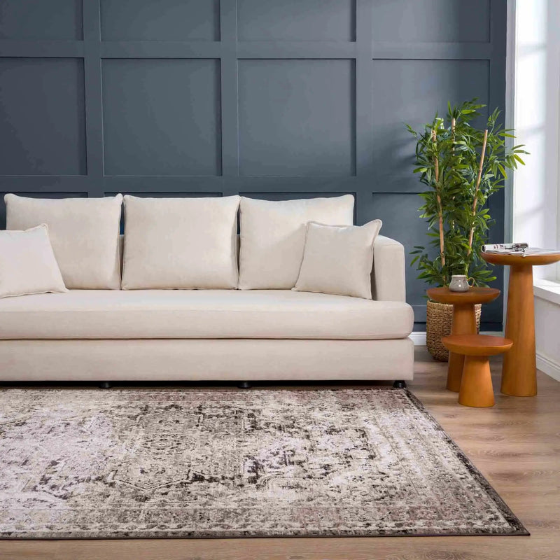 Albie Charcoal & Beige Area Rug - Clearance by Boutique Rugs