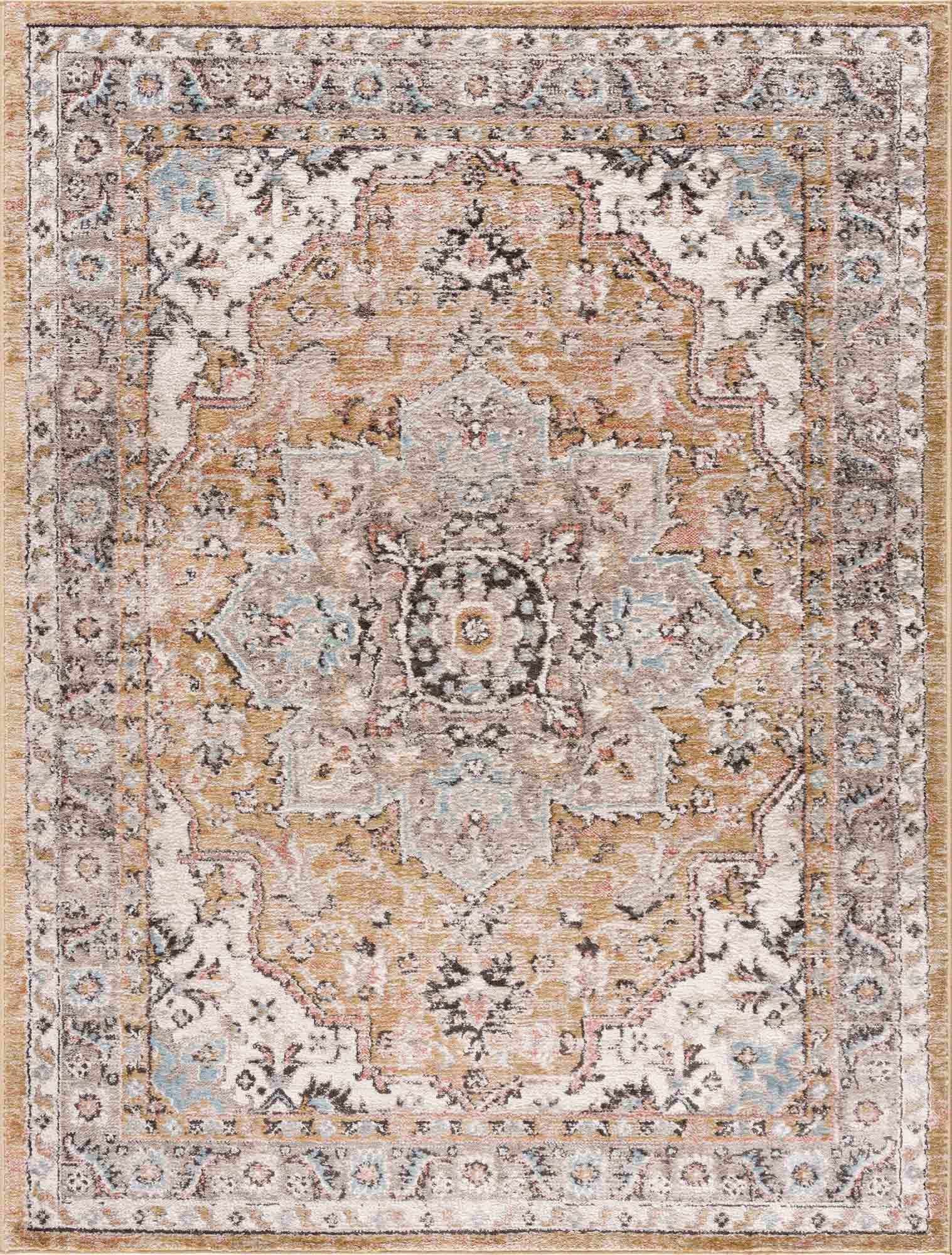 Albie Gold & Beige Area Rug - Clearance by Boutique Rugs