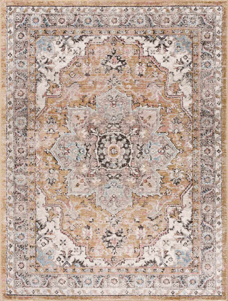 Albie Gold & Beige Area Rug by Hauteloom