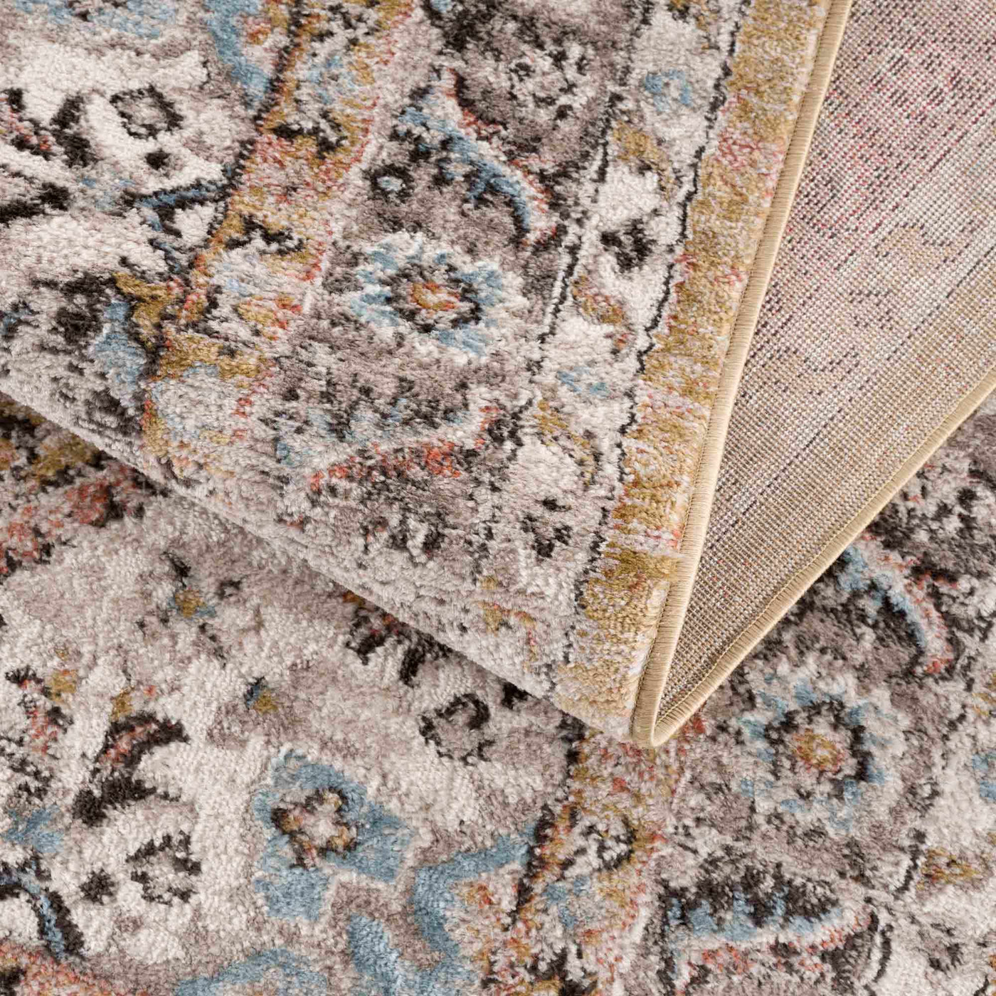 Albie Gold & Beige Area Rug by Hauteloom