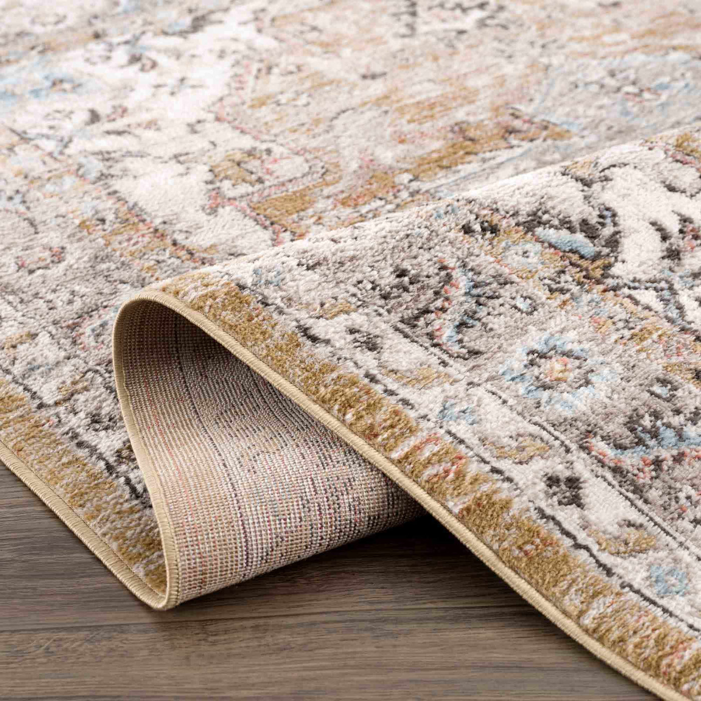 Albie Gold & Beige Area Rug - Clearance by Boutique Rugs