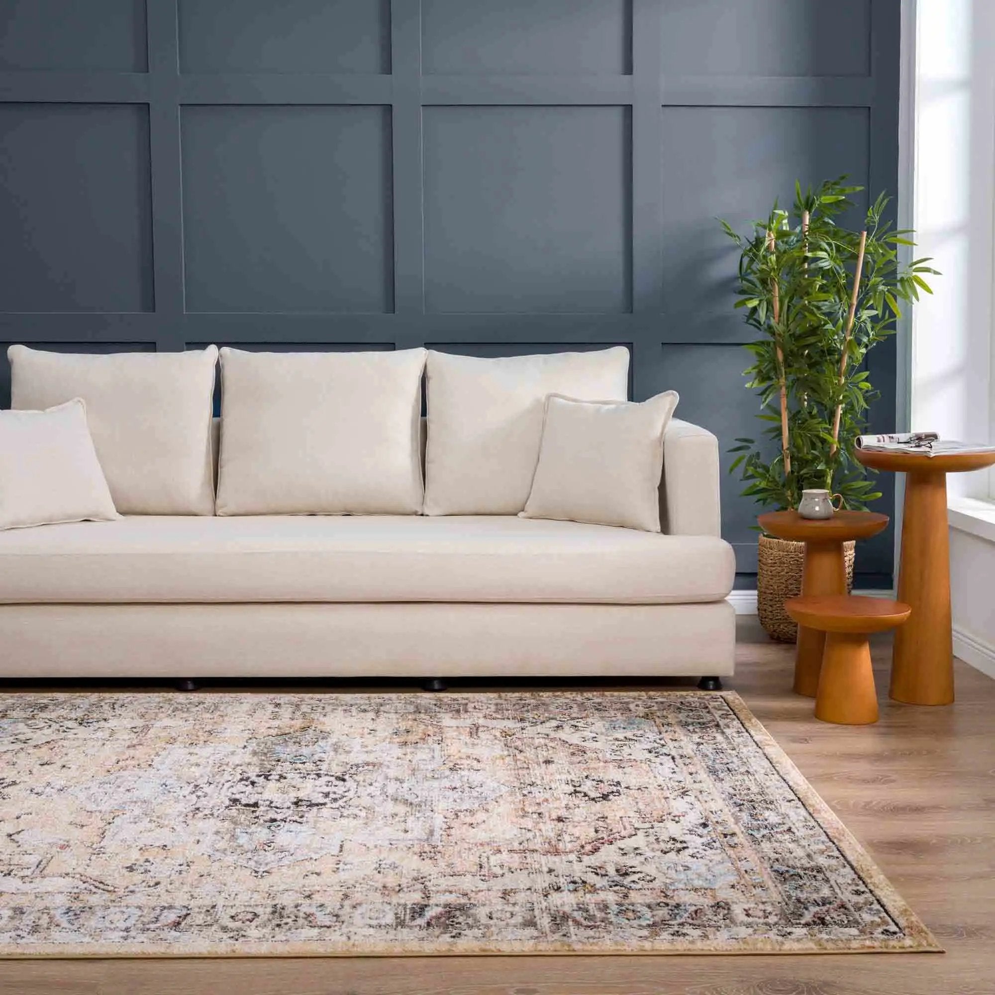 Albie Gold & Beige Area Rug by Hauteloom