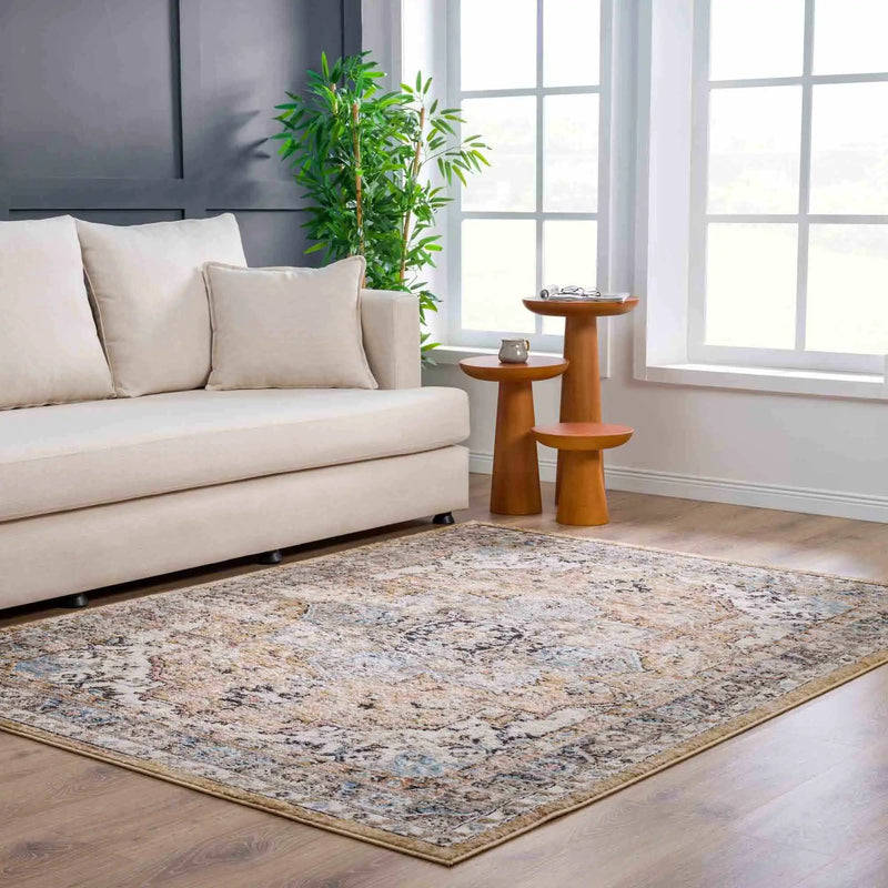 Albie Gold & Beige Area Rug - Clearance by Boutique Rugs