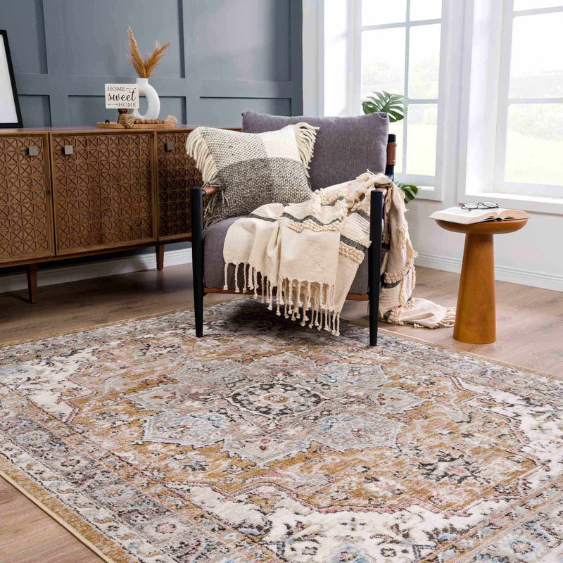 Albie Gold & Beige Area Rug - Clearance by Boutique Rugs