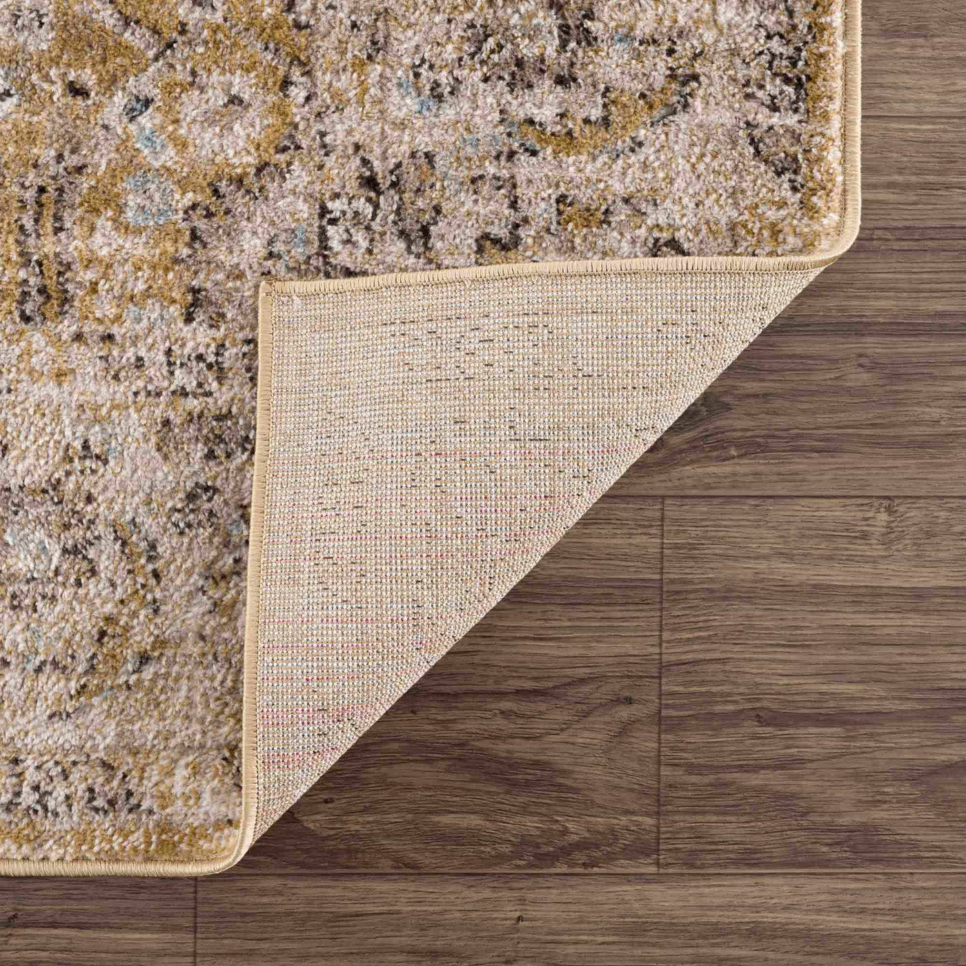 Anana Gold & Beige Area Rug by Hauteloom