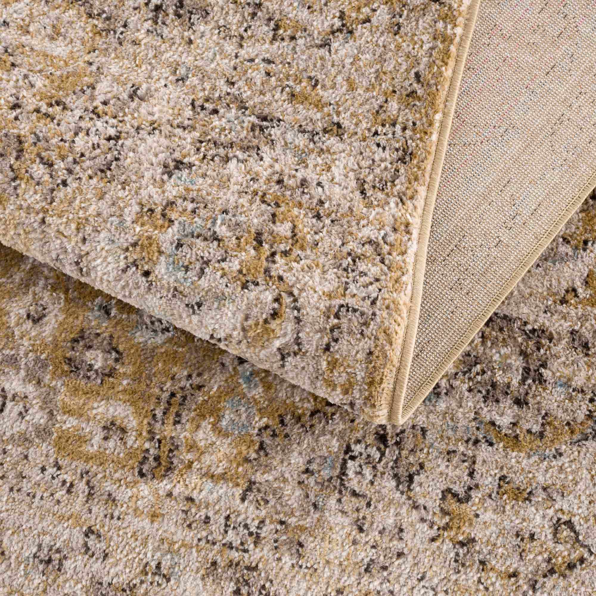 Anana Gold & Beige Area Rug by Hauteloom