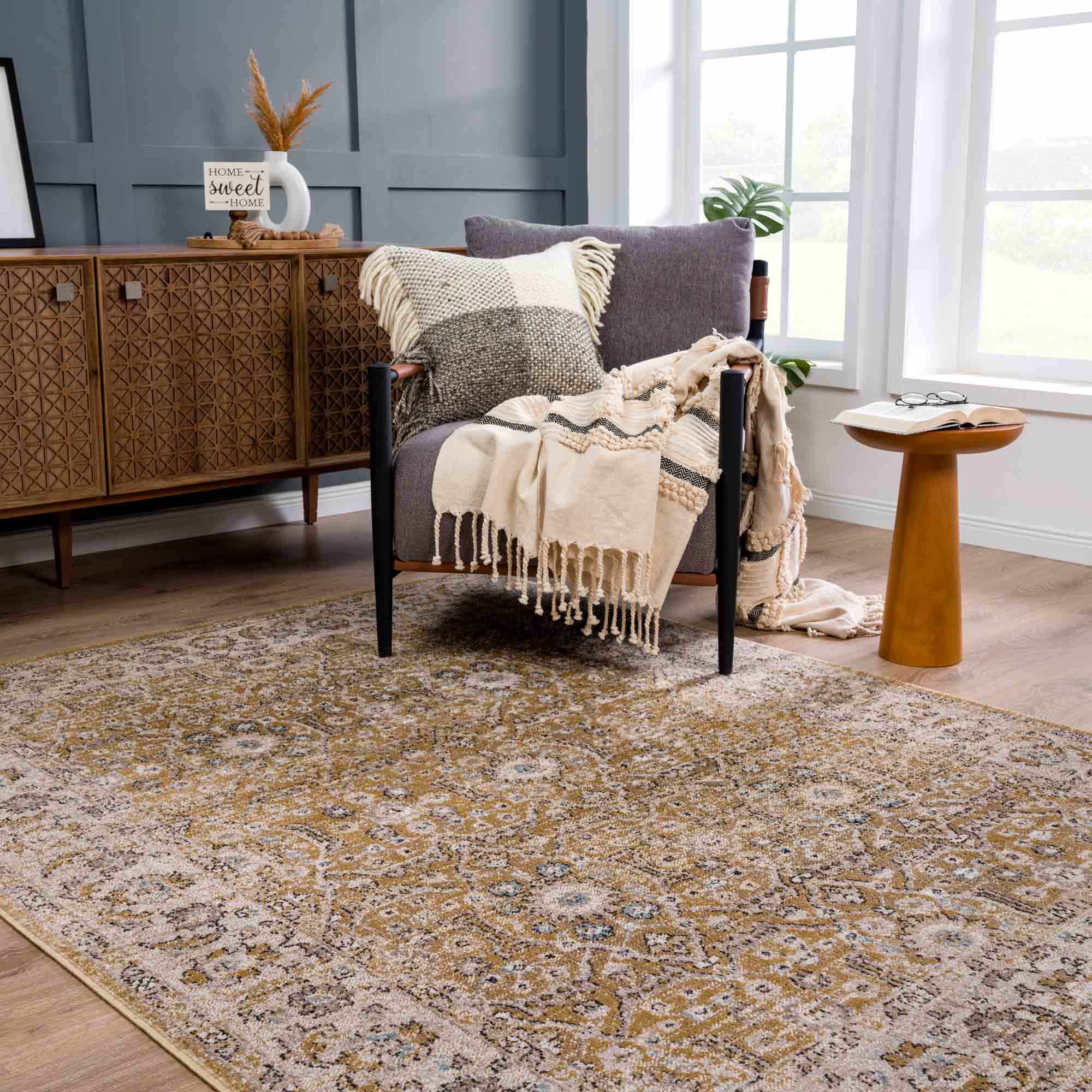 Anana Gold & Beige Area Rug - Clearance by Boutique Rugs