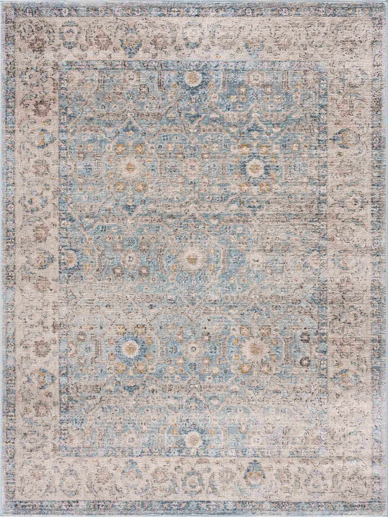 Anana Silver Blue & Beige Area Rug by Hauteloom